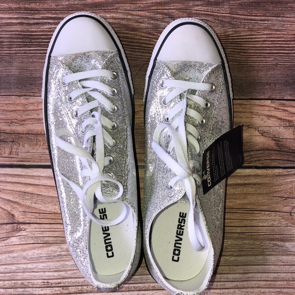 silver sparkly converse